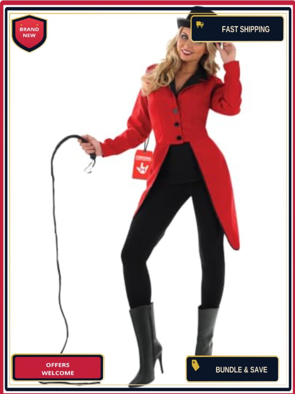 Women's Ringmaster Costume Tailcoat Jacket Halloween Cosplay